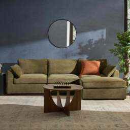 DUSK Miami Right Hand Chaise Sofa - Chenille Olive - thumbnail 2