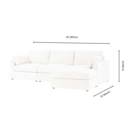 DUSK Miami Right Hand Chaise Sofa - Chenille Olive - thumbnail 8