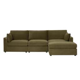 DUSK Miami Right Hand Chaise Sofa - Chenille Olive - thumbnail 4