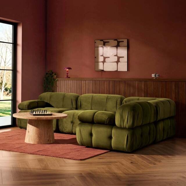 DUSK Bondi Small Right Hand L Shape Sofa -  Rich Green - image 1