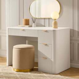 DUSK Hattie Large Dressing Table with Drawers - Warm White - thumbnail 2