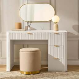 DUSK Hattie Large Dressing Table with Drawers - Warm White - thumbnail 1