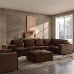 DUSK Brooklyn Large Right Hand L-Shape Sofa - Cappuccino - thumbnail 4
