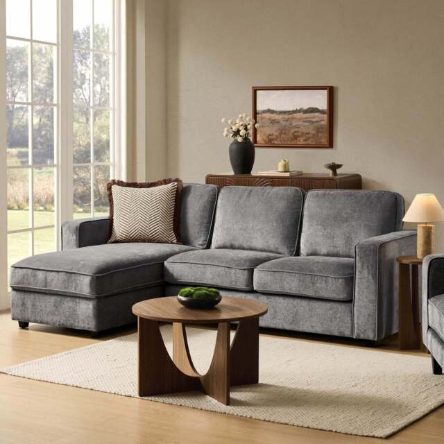DUSK Soho Left Hand Storage Chaise Sofa - Grey - image 1