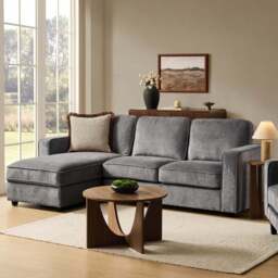 DUSK Soho Left Hand Storage Chaise Sofa - Grey - thumbnail 1