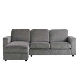 DUSK Soho Left Hand Storage Chaise Sofa - Grey - thumbnail 2
