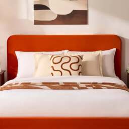 DUSK Ascot Ottoman Storage Bed - Bright Orange - Double - thumbnail 4