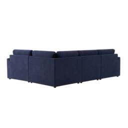 DUSK Miami Right Hand Small L-Shape Sofa - Chenille Navy - thumbnail 6