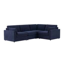 DUSK Miami Right Hand Small L-Shape Sofa - Chenille Navy - thumbnail 4