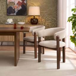 DUSK Bridget Set of 2 Dining Chairs - Chenille Oatmeal