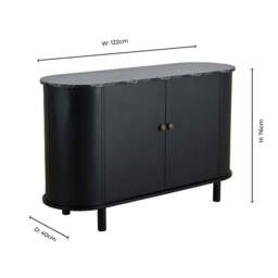 DUSK Tilda 2 Door Storage Unit - Black/ Marble Top - thumbnail 9