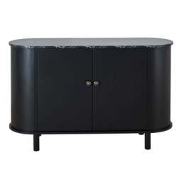 DUSK Tilda 2 Door Storage Unit - Black/ Marble Top - thumbnail 3