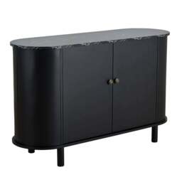 DUSK Tilda 2 Door Storage Unit - Black/ Marble Top - thumbnail 4