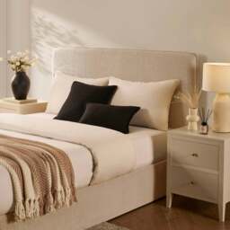 DUSK Oslo Ottoman Storage Bed - Textured Oatmeal - Double - thumbnail 4