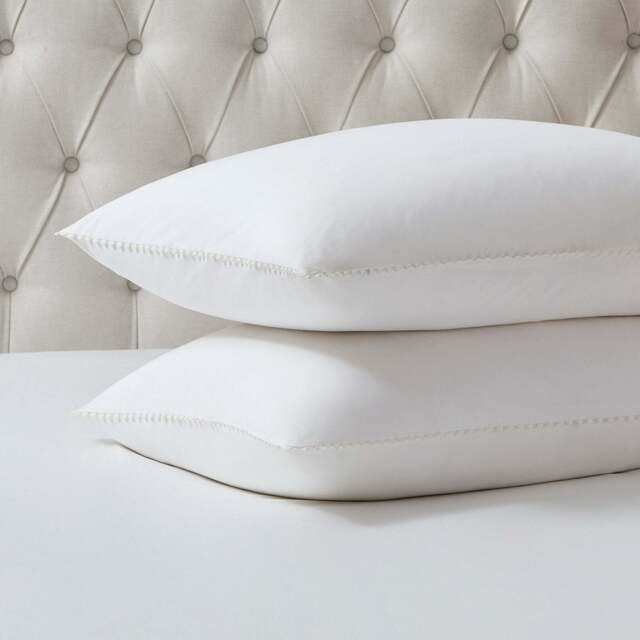 DUSK Pair of Girona Pom-Pom Pillowcases - 200 Thread Count - Cotton - White - image 1