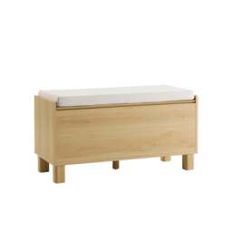 DUSK Avalon Storage Bench - Light Oak Effect - thumbnail 3