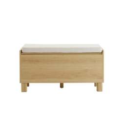 DUSK Avalon Storage Bench - Light Oak Effect - thumbnail 4