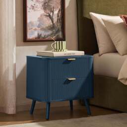 DUSK Hattie 2 Drawer Bedside Table - Teal - thumbnail 1
