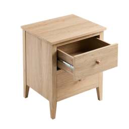 DUSK Nell 2 Drawer Bedside Table - Light Wood - thumbnail 5