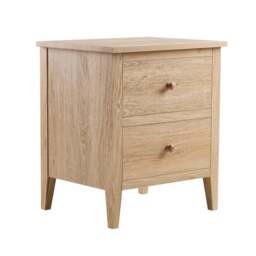 DUSK Nell 2 Drawer Bedside Table - Light Wood - thumbnail 4