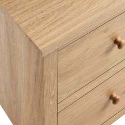 DUSK Nell 2 Drawer Bedside Table - Light Wood - thumbnail 7
