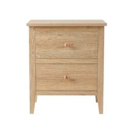 DUSK Nell 2 Drawer Bedside Table - Light Wood - thumbnail 3