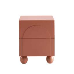 DUSK Rachel Arch Front 2 Drawer Bedside Table - Terracotta - thumbnail 3