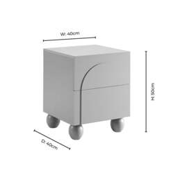 DUSK Rachel Arch Front 2 Drawer Bedside Table - Terracotta - thumbnail 8