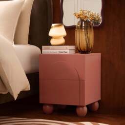 DUSK Rachel Arch Front 2 Drawer Bedside Table - Terracotta - thumbnail 2