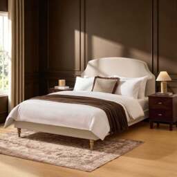 DUSK Surrey Bed Frame - Beige - Double - thumbnail 1