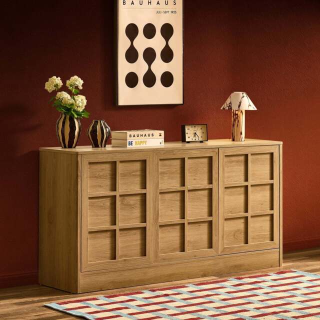 DUSK Carly 3 Door Sideboard - Light Oak Effect - image 1