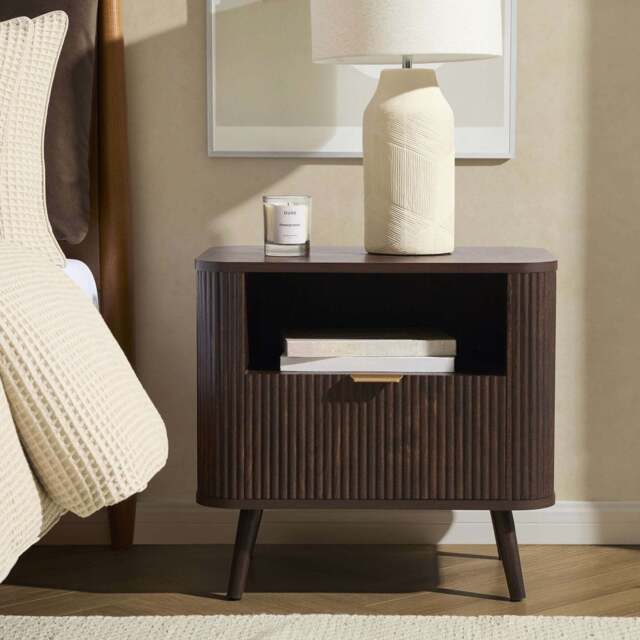 DUSK Hattie 1 Drawer Bedside with Shelf - Walnut - image 1
