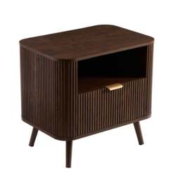 DUSK Hattie 1 Drawer Bedside with Shelf - Walnut - thumbnail 4
