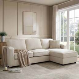DUSK Soho Right Hand Storage Chaise Sofa - Beige - thumbnail 1