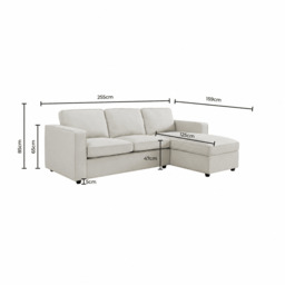 DUSK Soho Right Hand Storage Chaise Sofa - Beige - thumbnail 8