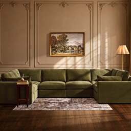 DUSK Miami U Shape Sofa - Chenille Olive - thumbnail 2