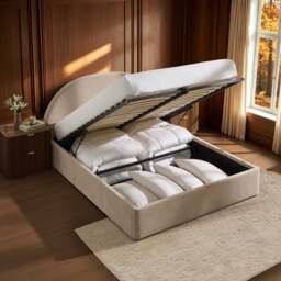 DUSK Austin Ottoman Storage Bed - Stone - King Size - thumbnail 7