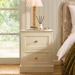 DUSK Ruby 2 Drawer Bedside Table - Cream - thumbnail 2