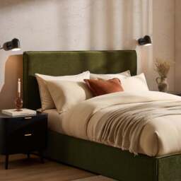 DUSK Oslo Ottoman Storage Bed - Chenille Olive - King Size - thumbnail 4
