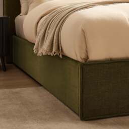 DUSK Oslo Ottoman Storage Bed - Chenille Olive - King Size - thumbnail 8