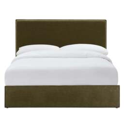 DUSK Oslo Ottoman Storage Bed - Chenille Olive - King Size - thumbnail 9