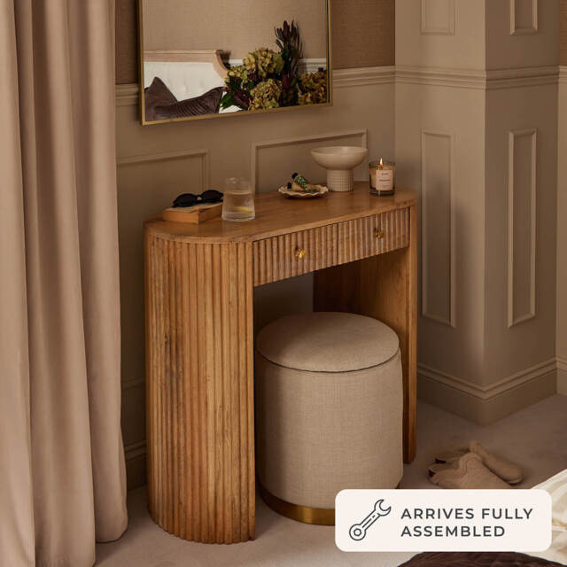 DUSK Finley Mango Wood Dressing Table Console - Natural - image 1