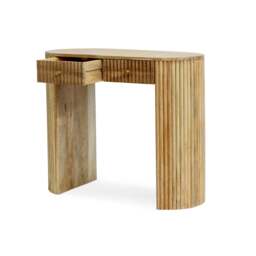 DUSK Finley Mango Wood Dressing Table Console - Natural - thumbnail 4