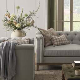 DUSK Chesterfield Pouffe - Natural Stripe - thumbnail 5