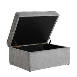 DUSK Soho Ottoman Storage Pouffe - Grey - thumbnail 3