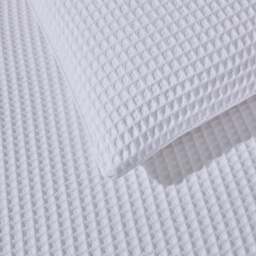 DUSK Portofino Waffle 100% Cotton Duvet Cover 200 Thread Count - White - Single - thumbnail 2