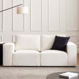 DUSK Brooklyn 2 Seater Sofa - Ivory - thumbnail 1