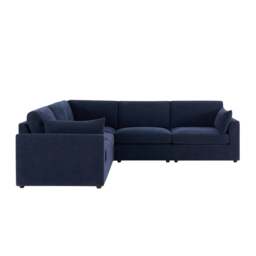DUSK Miami Left Hand Corner Sofa - Chenille Navy - thumbnail 5