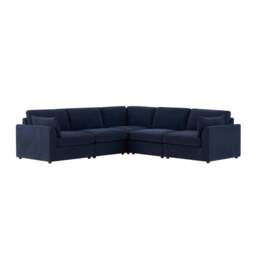 DUSK Miami Left Hand Corner Sofa - Chenille Navy - thumbnail 4