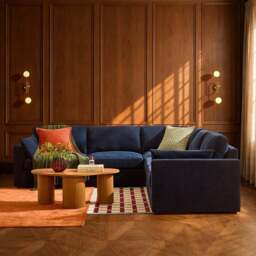 DUSK Miami Left Hand Corner Sofa - Chenille Navy - thumbnail 2